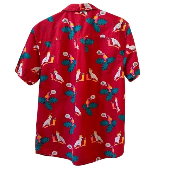 🍹 Polly Want a Cocktail! Men's Party Shirt Large - Picture 3 of 11